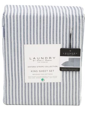 Laundry By Shelli Segal Oxford Stripe Sheet Set